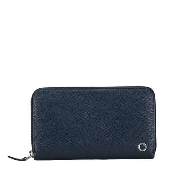 BVLGARI Handbags - Bulgari Bvlgari Bvlgari Navy Leather Wallet  (Pre-Owned)